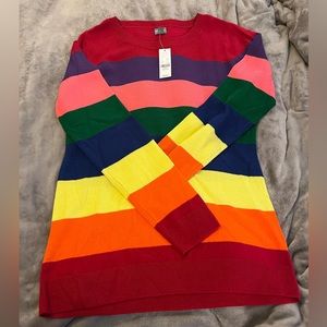 New York and Co stripped rainbow sweater